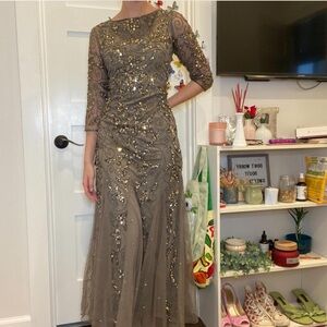 Beaded modest gown